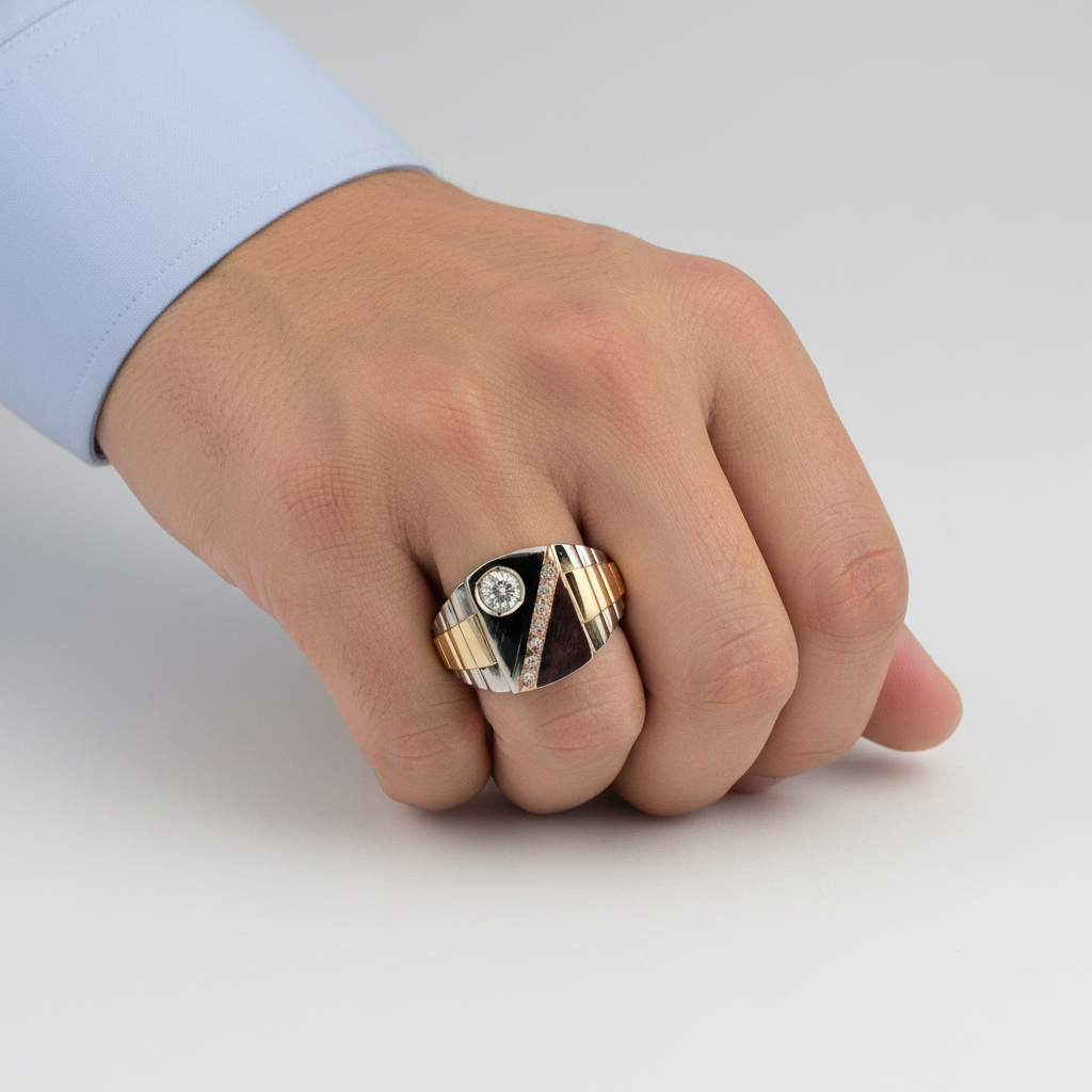 14K Tri-Color Gold Diamond Ring - 0.52ct