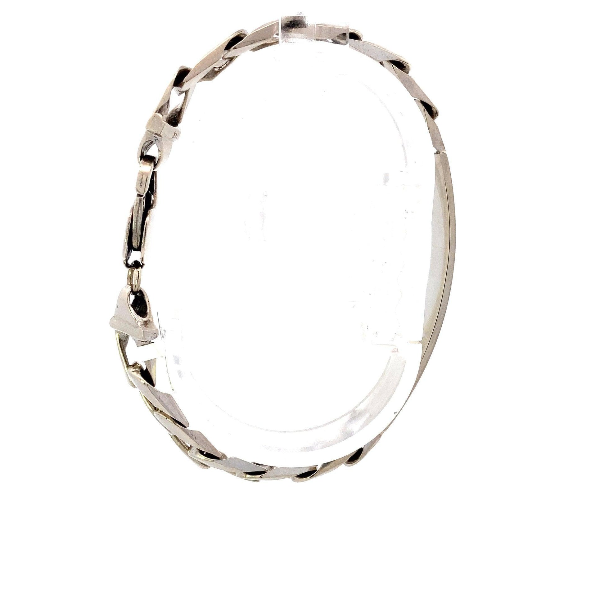 14K White Gold 7.5", 9.2MM Curb ID Bracelet - ipawnishop.com