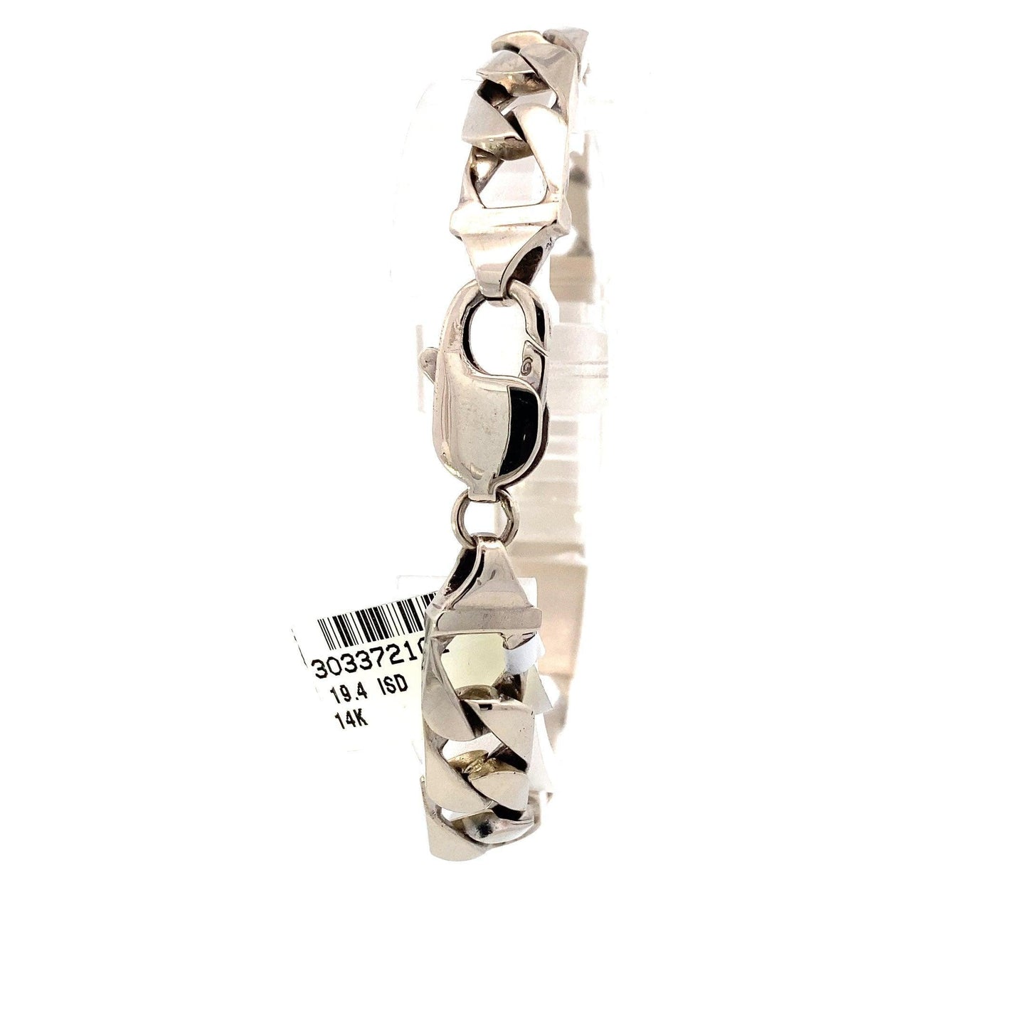 14K White Gold 7.5", 9.2MM Curb ID Bracelet - ipawnishop.com