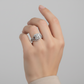 14K White Gold Diamond Engagement & Wedding Ring Set - 0.62ct