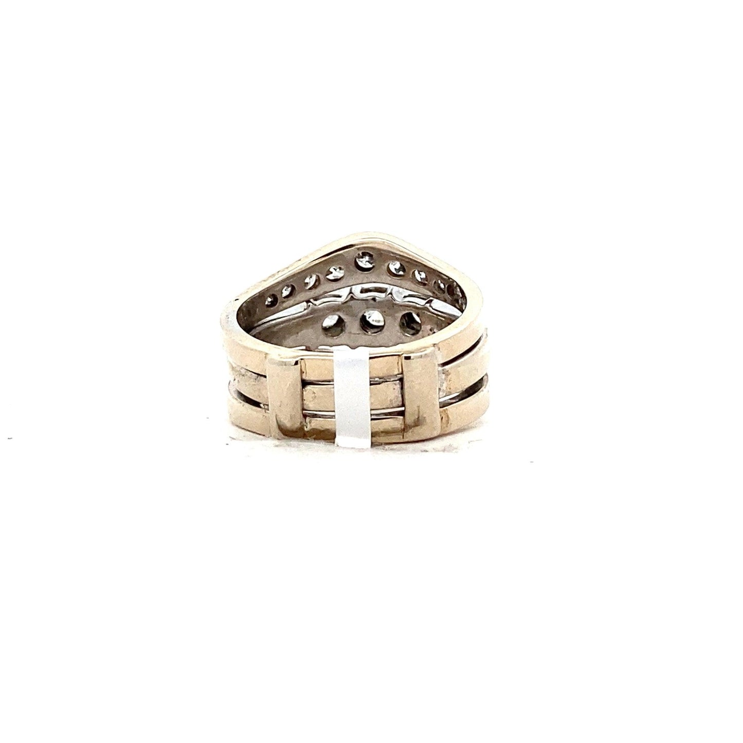 14K White Gold Diamond Engagement & Wedding Ring Set With Guard - 1.75ct - ipawnishop.com