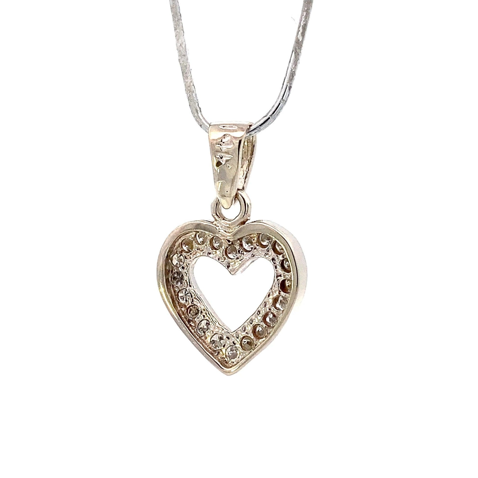 14K White Gold Diamond Heart Pendant - 0.54ct - ipawnishop.com