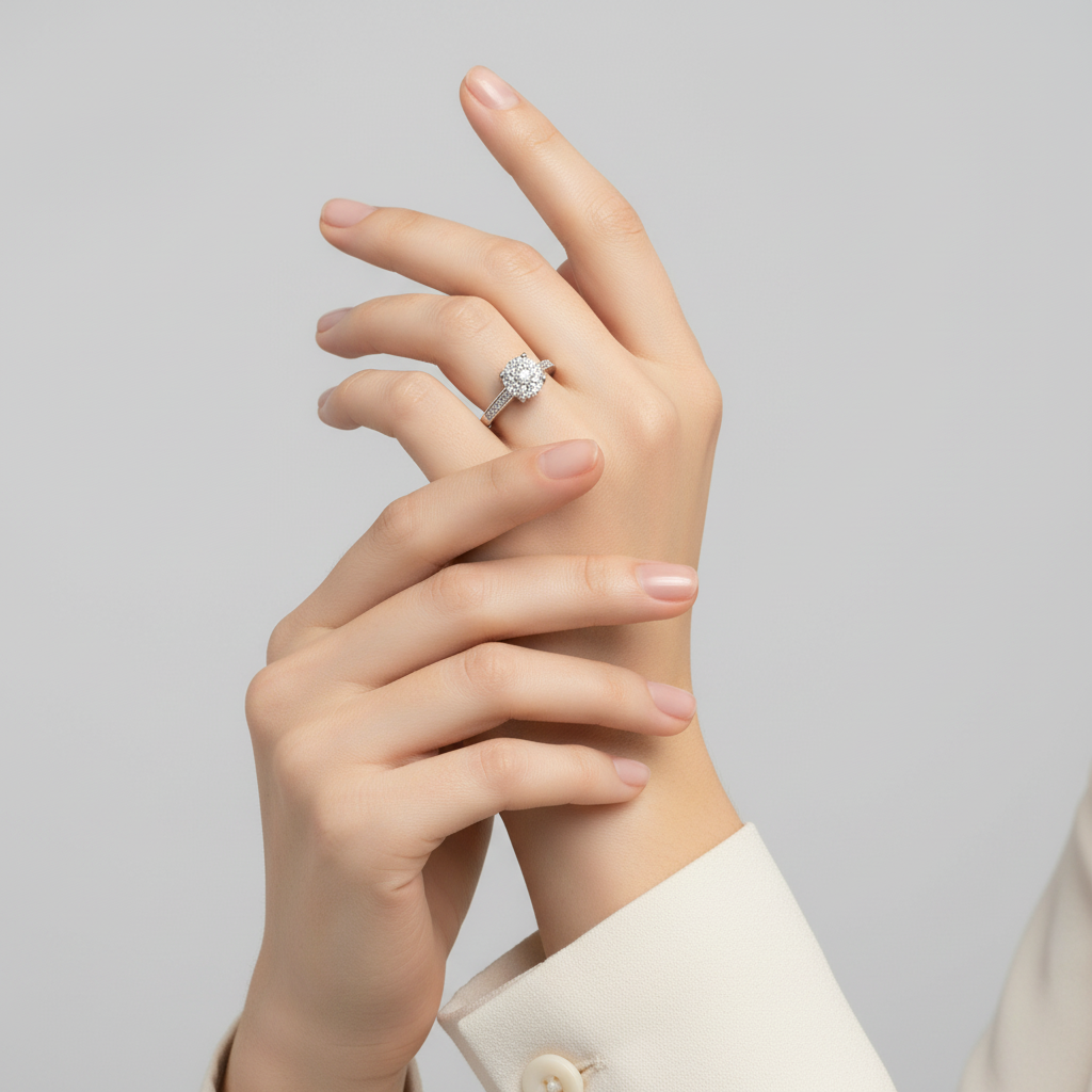 Anillo de diamantes de oro blanco de 14 quilates - 0.36ct