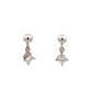 14K Oro Blanco Diamante Solitario Tornillo Volver Pendientes - 0.47ct - ipawnishop.com
