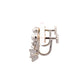 14K Oro Blanco Diamante Solitario Tornillo Volver Pendientes - 0.47ct - ipawnishop.com
