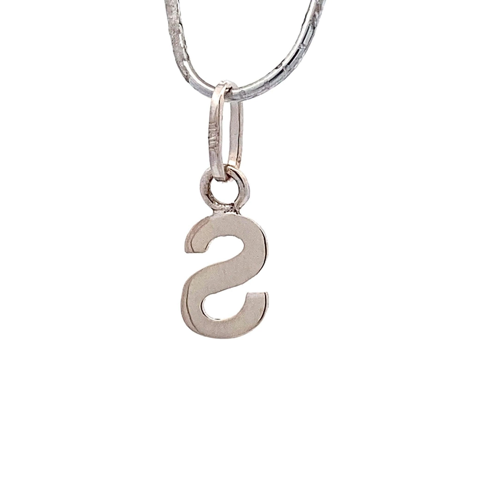 14K White Gold Letter "S" Pendant - ipawnishop.com