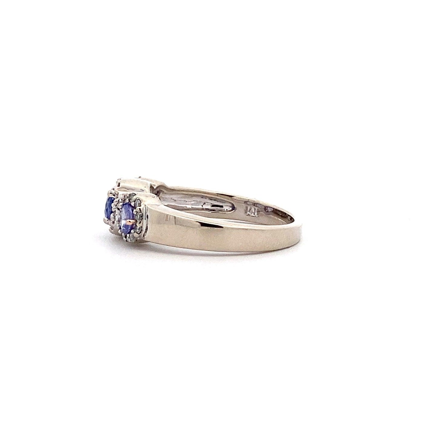 14K White Gold Tanzanite Women's Diamond Ring - 0.30ct - ipawnishop.com