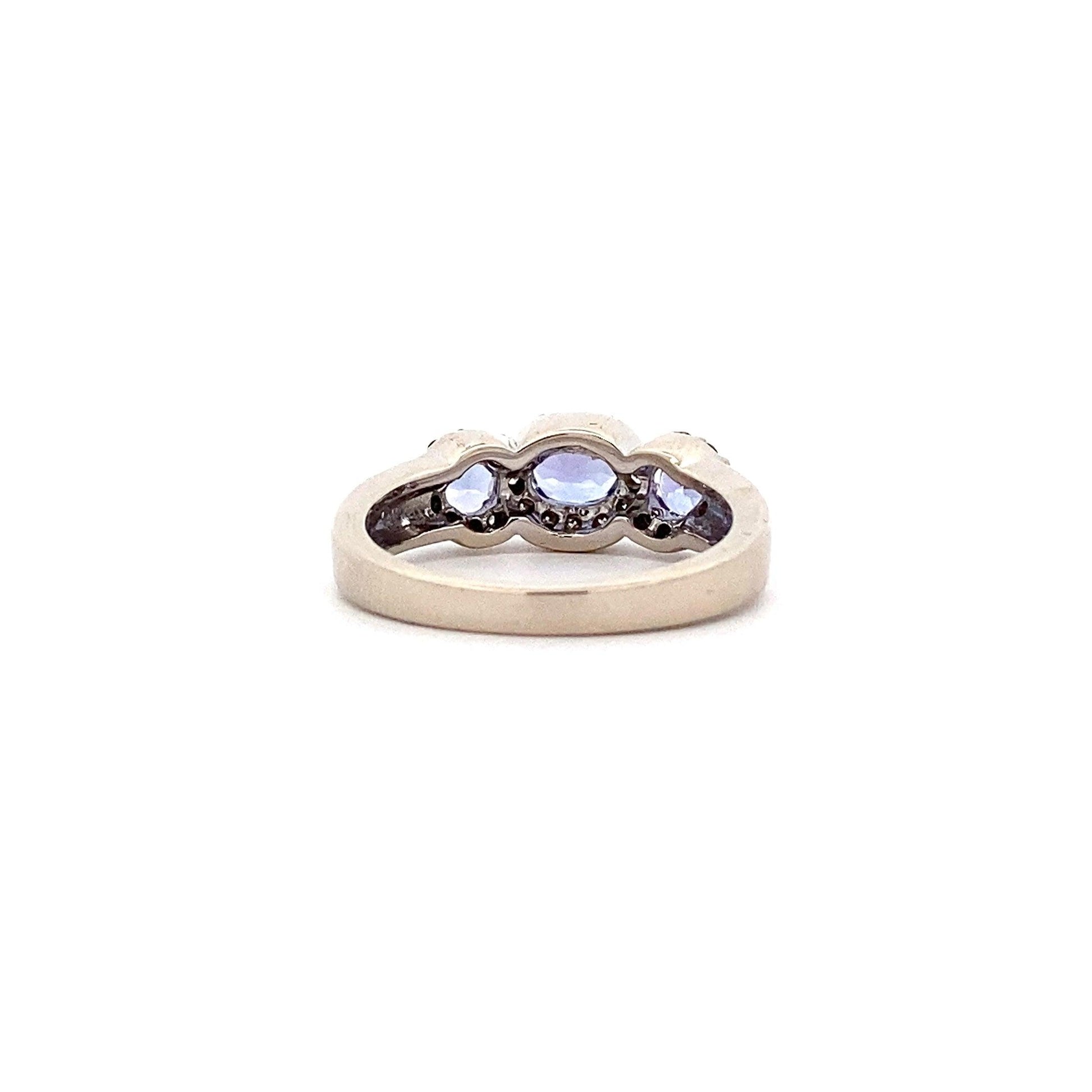14K White Gold Tanzanite Women's Diamond Ring - 0.30ct - ipawnishop.com