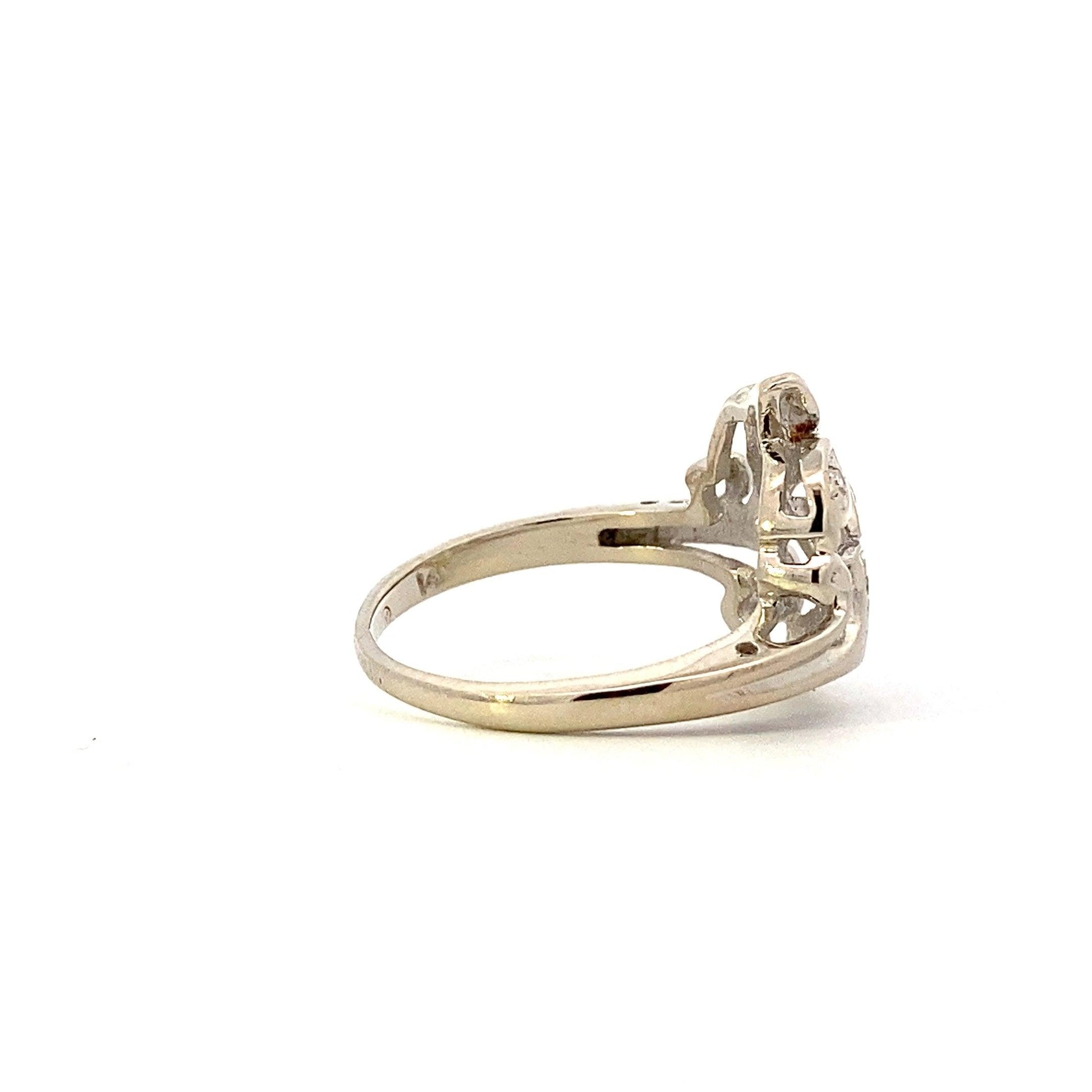 Anillo de Diamantes para Mujer en Oro Blanco 14K - 0.17ct - ipawnishop.com