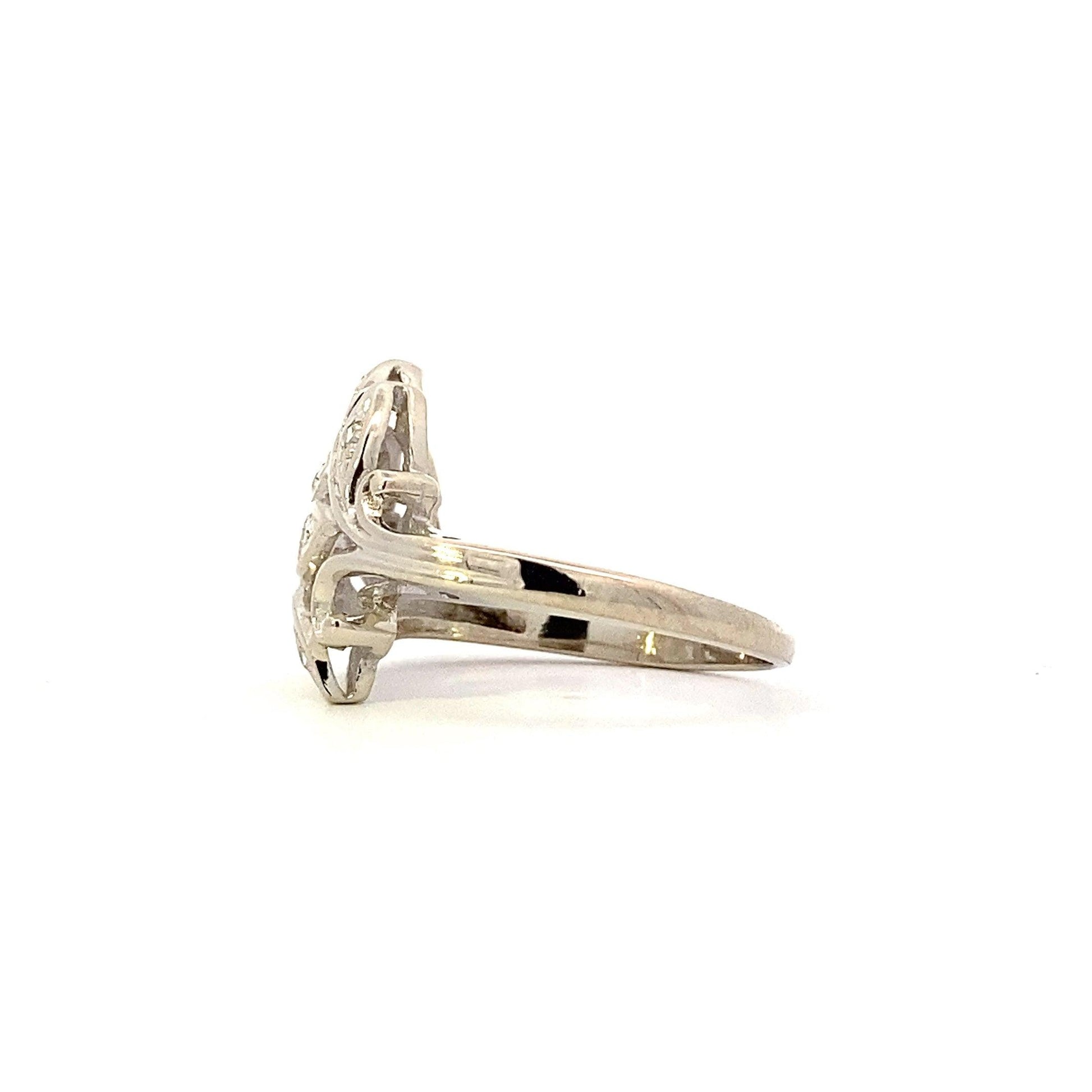 Anillo de Diamantes para Mujer en Oro Blanco 14K - 0.17ct - ipawnishop.com