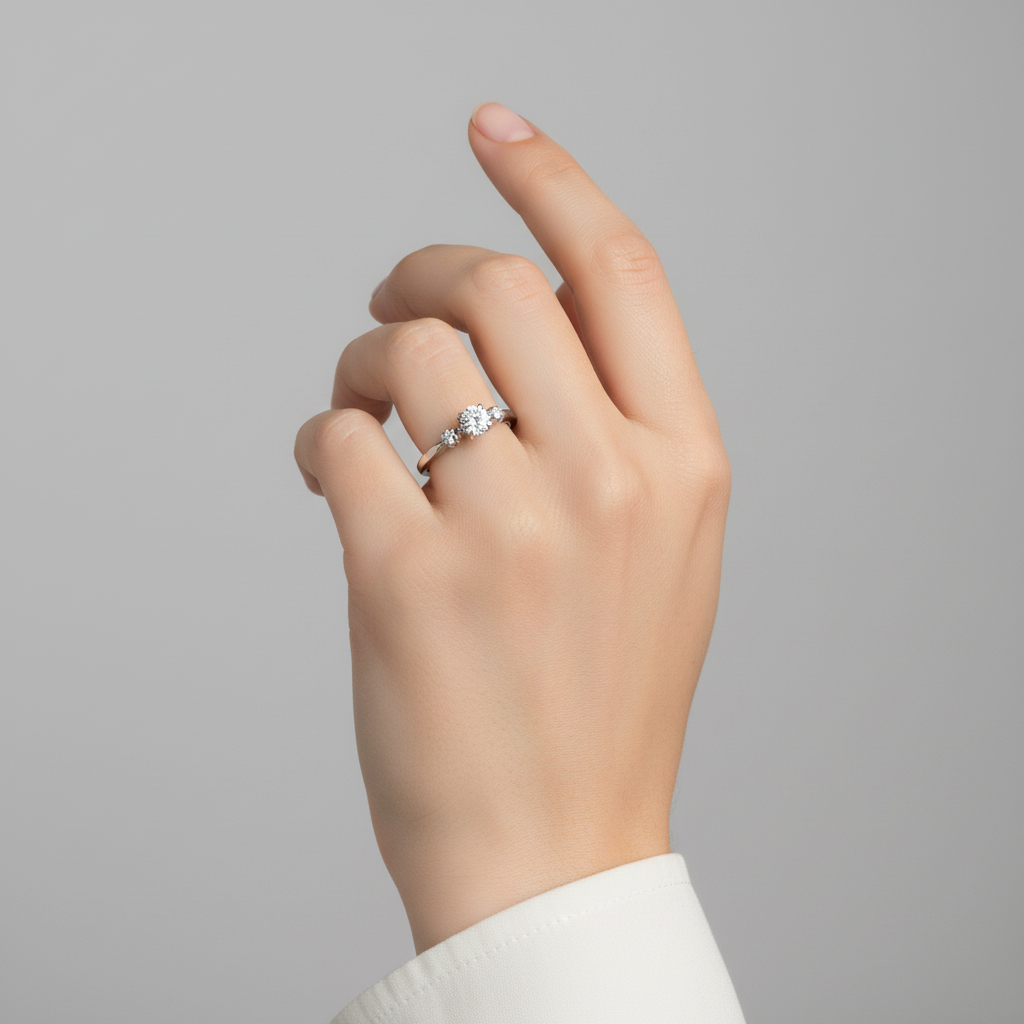 Anillo de diamantes para mujer en oro blanco de 14 quilates - 0.33ct