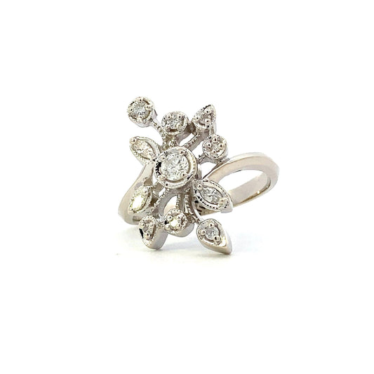 14K White Gold Women's Diamond Ring - 0.37ct - ipawnishop.com