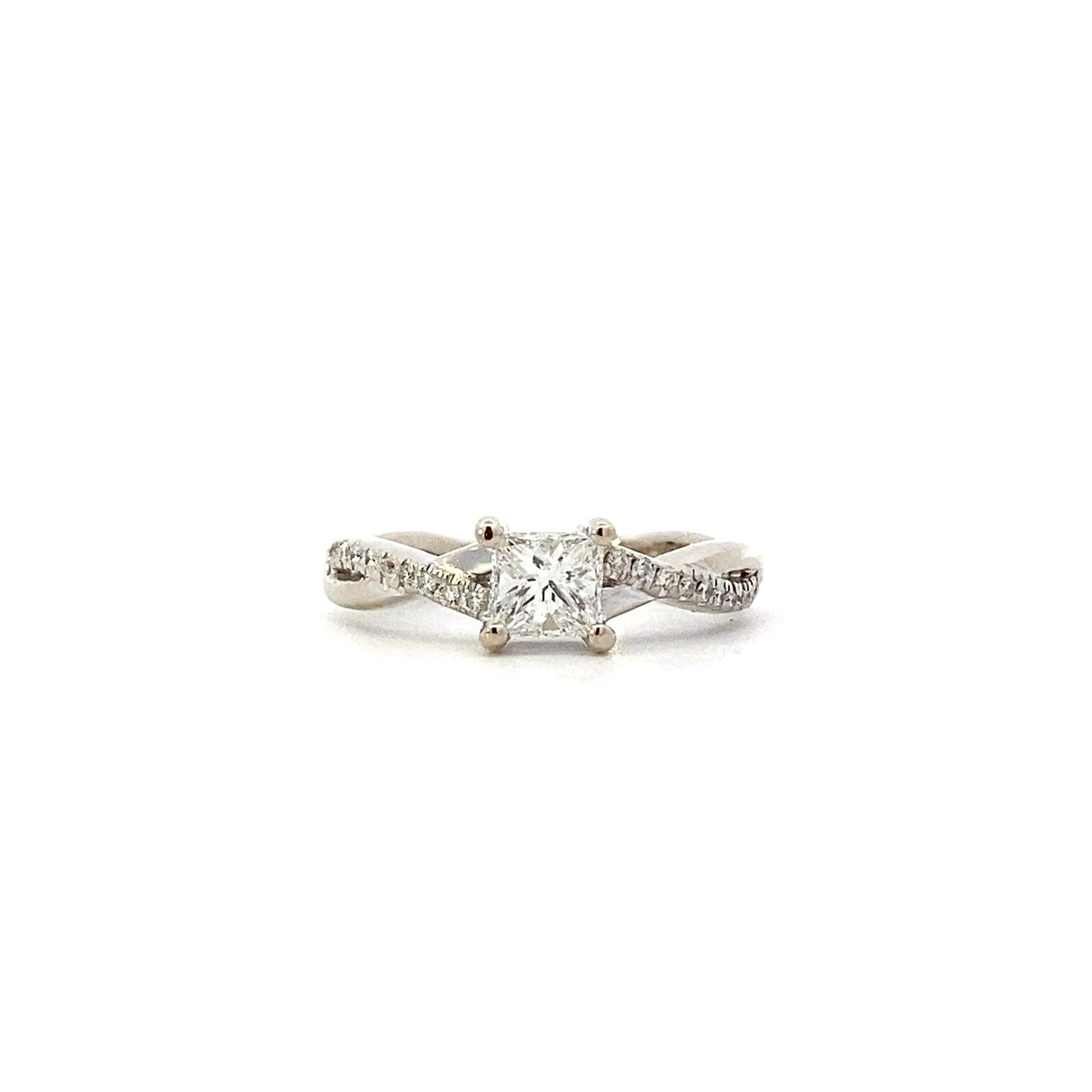 Anillo de Diamantes para Mujer en Oro Blanco 14K - 0.55ct - ipawnishop.com