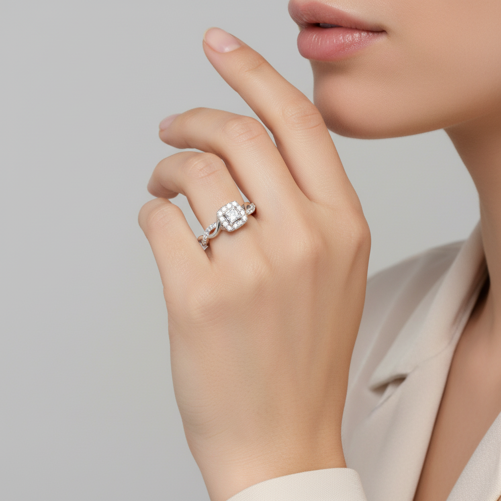 14K White Gold Women's Diamond Ring - 0.75ct