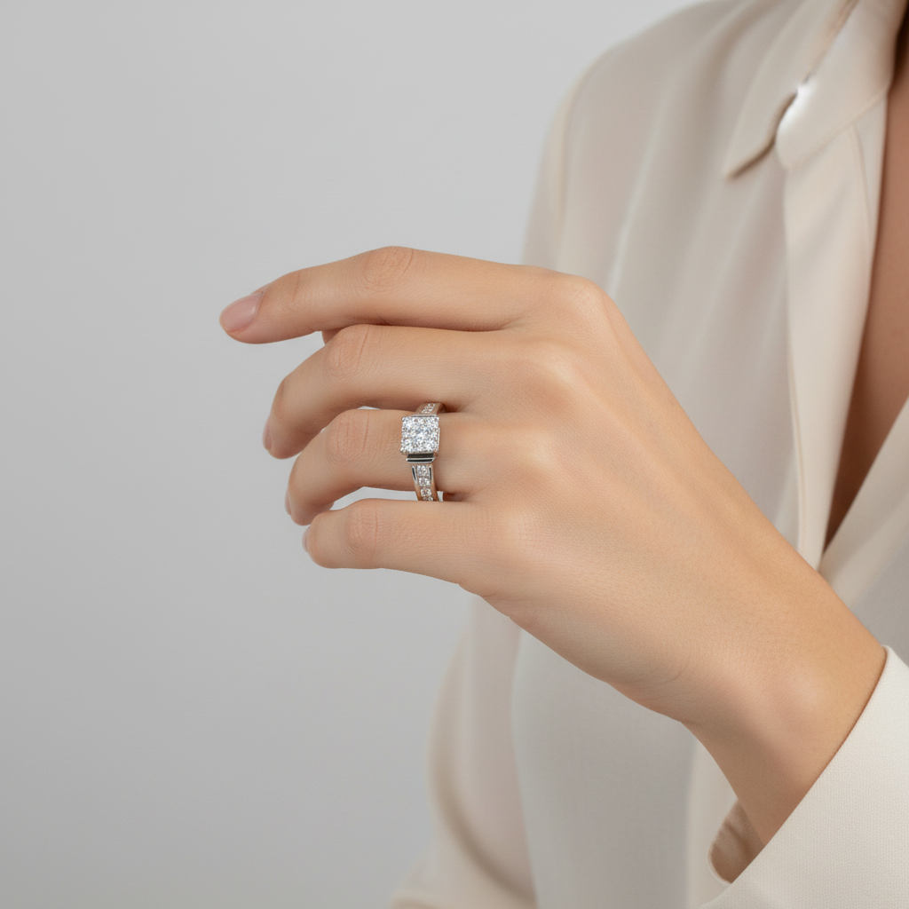 14K White Gold Women's Diamond Ring - 0.84ct