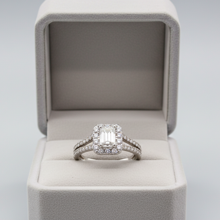 14K White Gold Women's Diamond Ring - 0.97ct