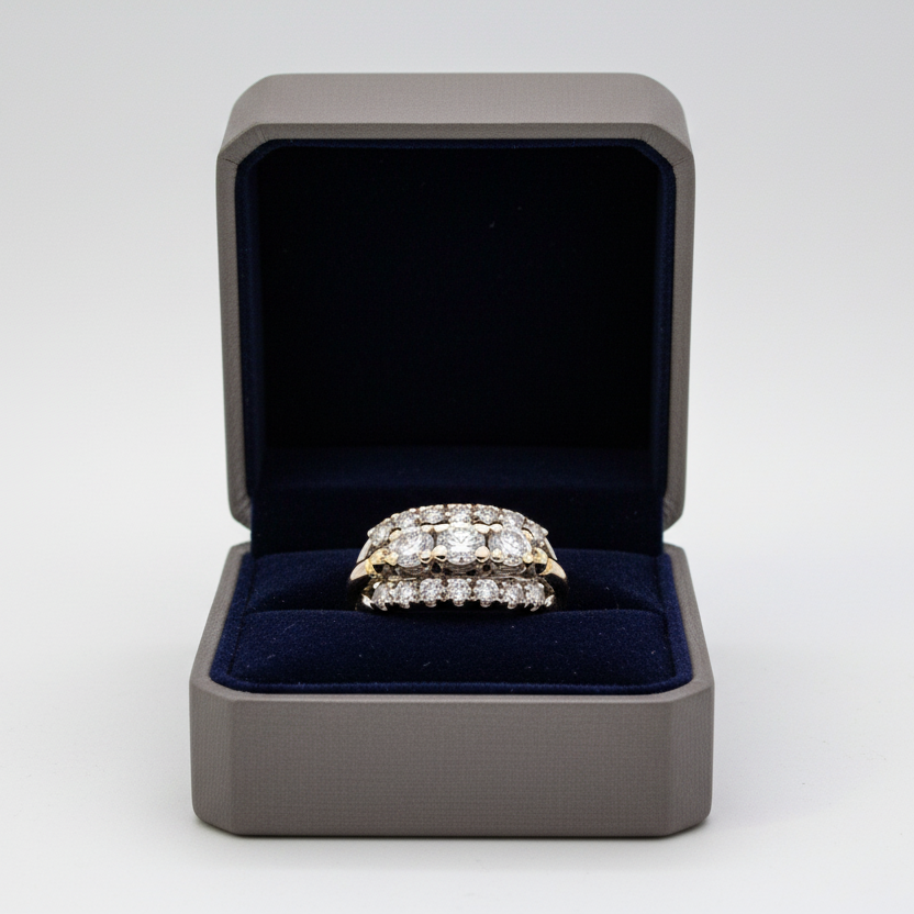 14K White Gold Women's Diamond Ring - 1.02ct