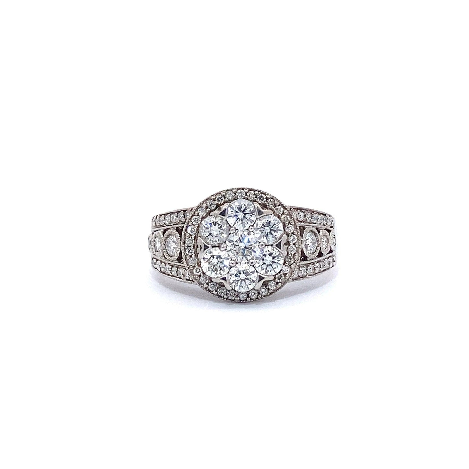14K White Gold Women's Diamond Ring - 1.65ct - ipawnishop.com