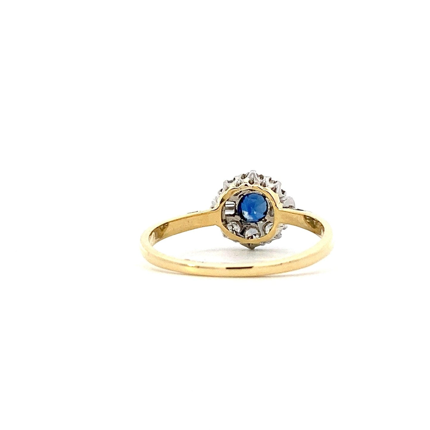 14K Yellow & White Gold Blue Sapphire Women's Diamond Ring - 0.42ct - ipawnishop.com