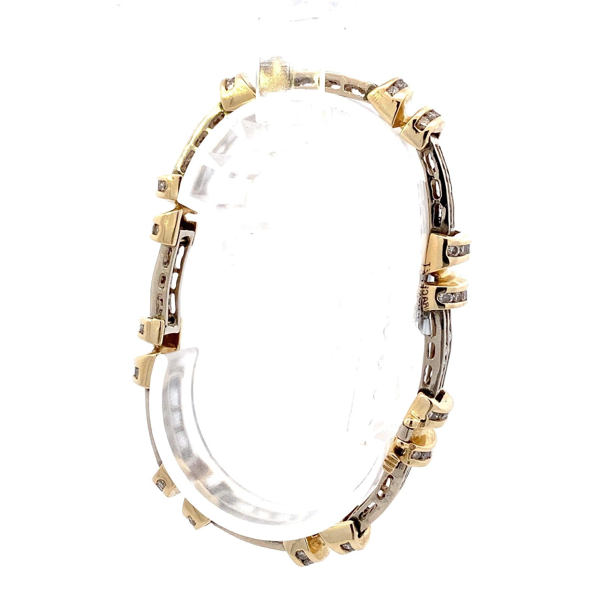14K Yellow & White Gold Diamond Bracelet - 8.04ct - ipawnishop.com