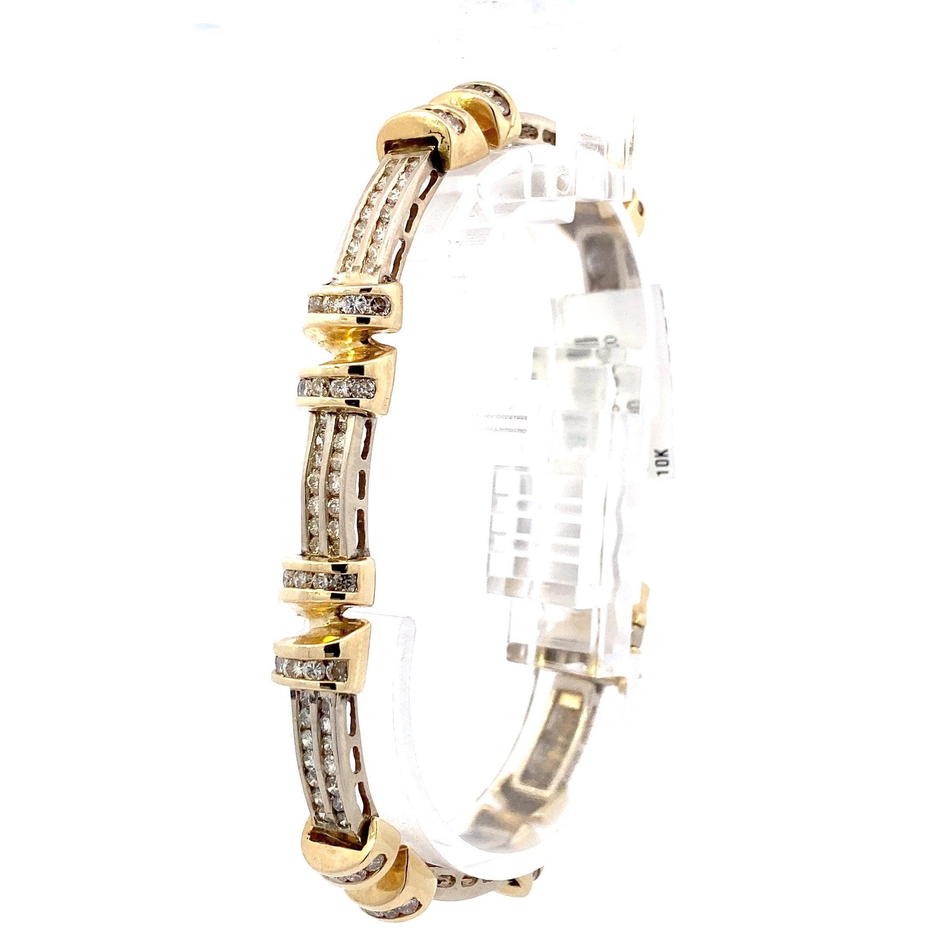 14K Yellow & White Gold Diamond Bracelet - 8.04ct - ipawnishop.com