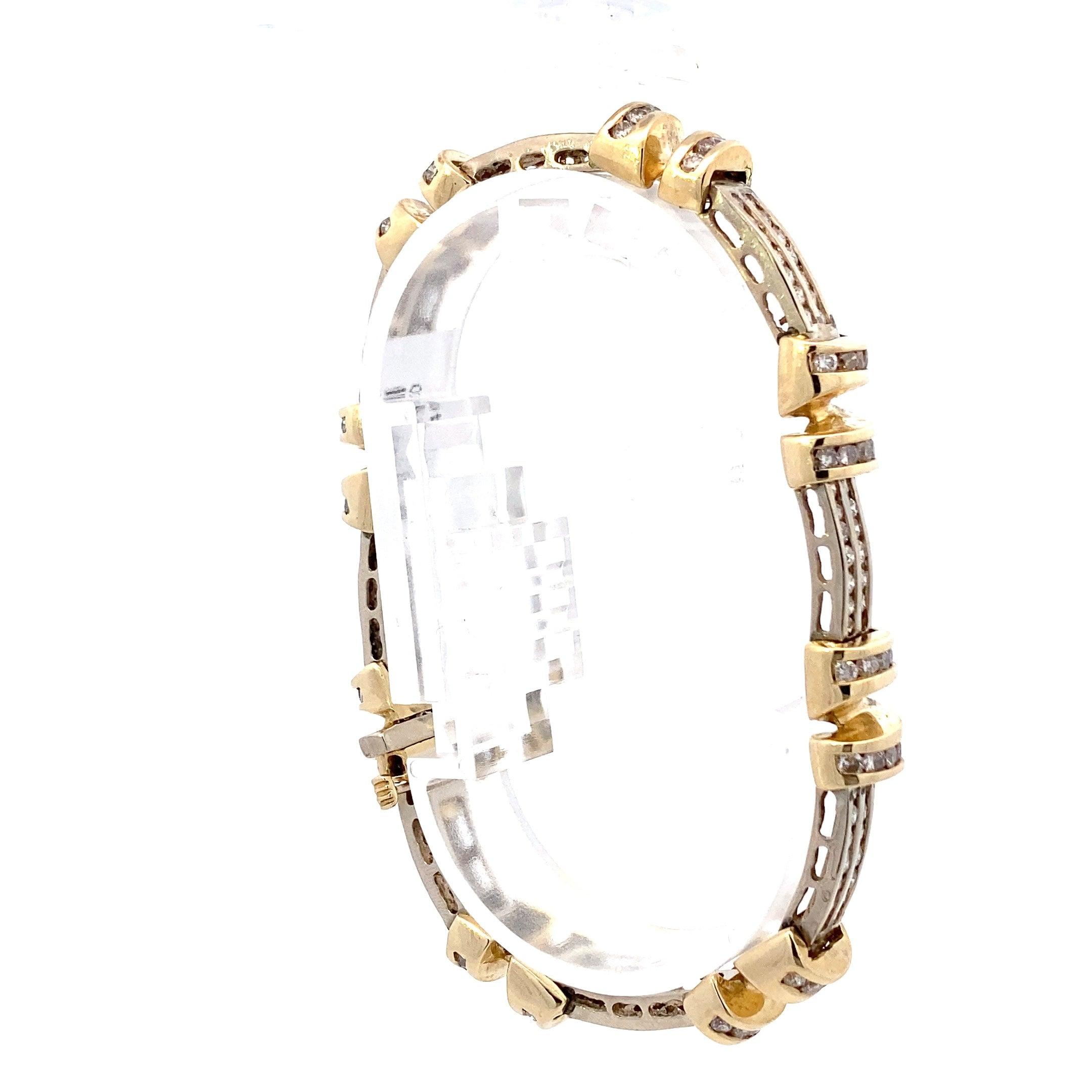 14K Yellow & White Gold Diamond Bracelet - 8.04ct - ipawnishop.com