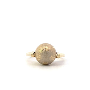 14K Yellow & White Gold Diamond Cut Matte Spinner Ring - ipawnishop.com