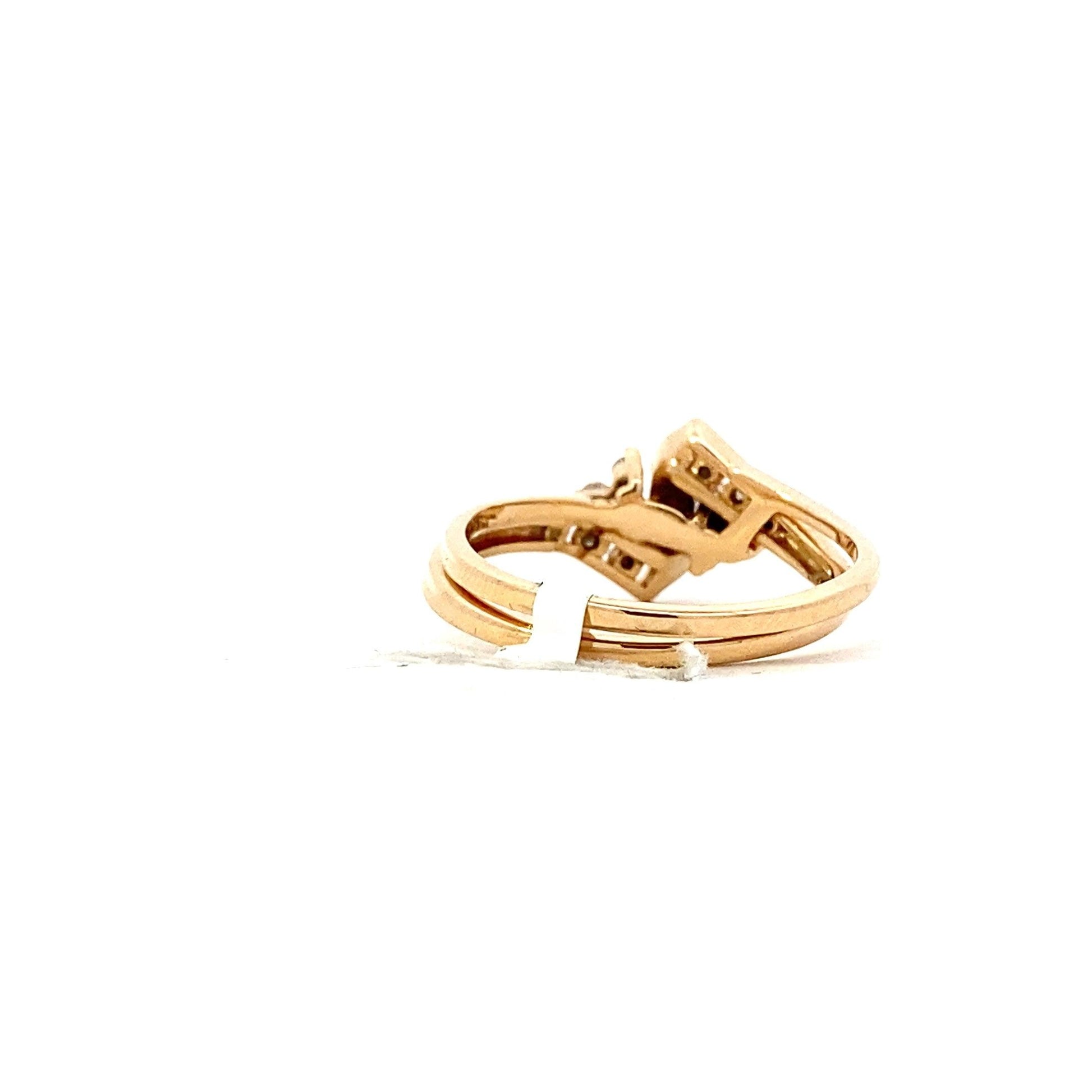 14K Yellow & White Gold Diamond Engagement & Wedding Ring Set - 0.41ct - ipawnishop.com