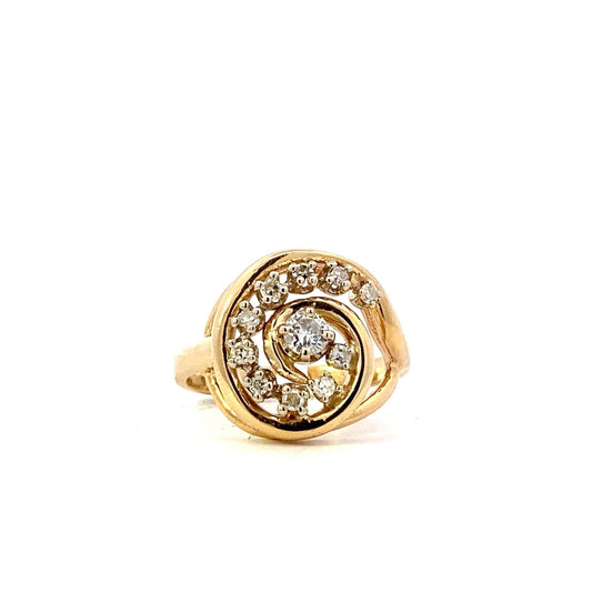 14K Yellow & White Gold Diamond Ring - 0.42ct - ipawnishop.com
