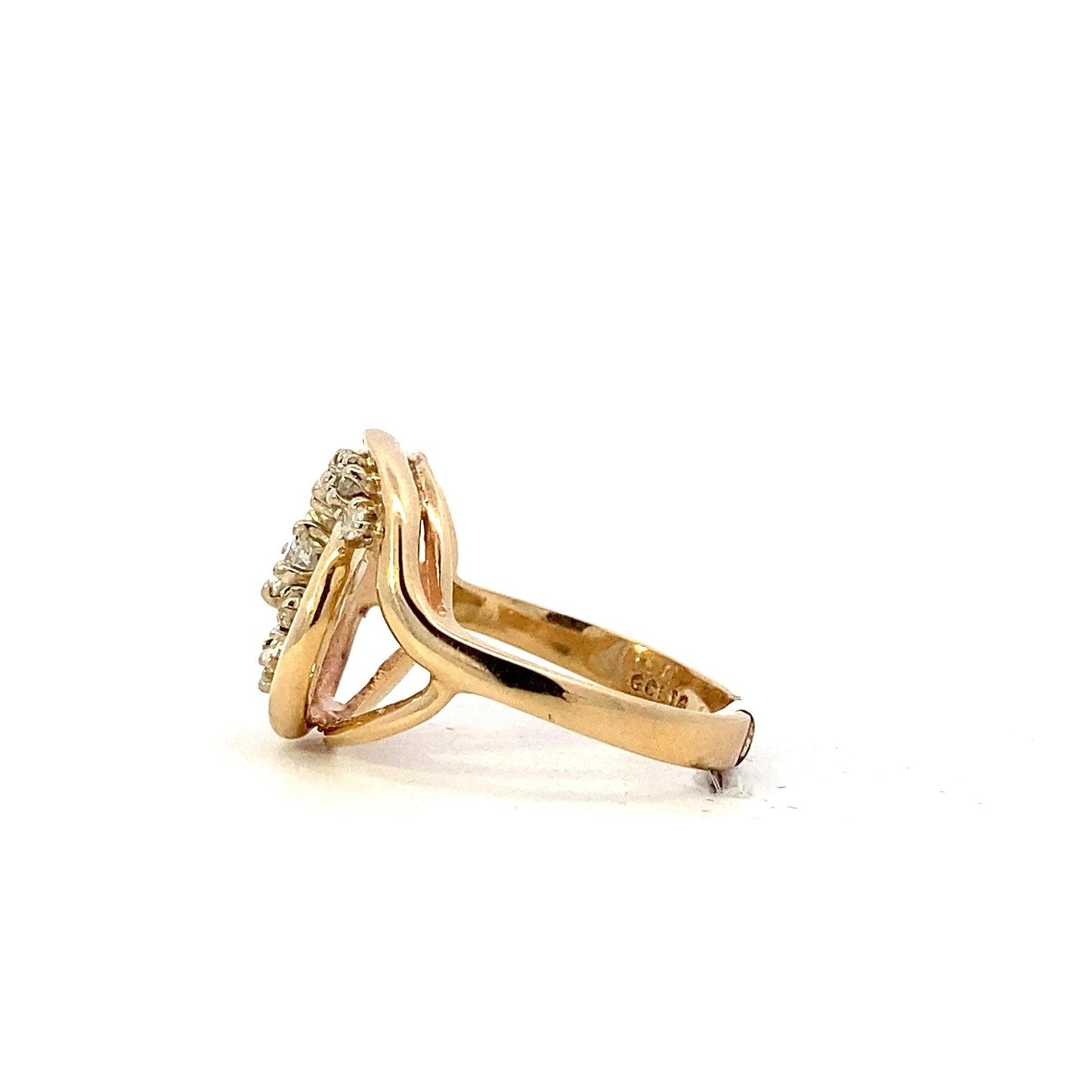 Anillo de Diamantes de Oro Amarillo y Blanco de 14K - 0.42ct - ipawnishop.com
