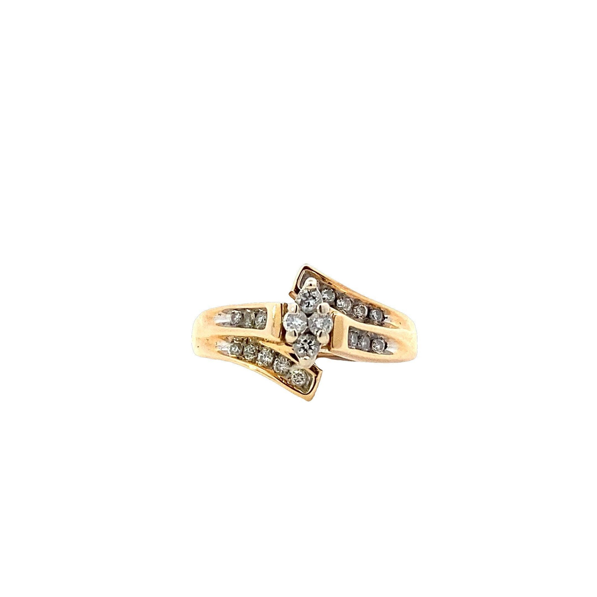 Anillo de Diamantes de Oro Amarillo y Blanco de 14K - 0.54ct - ipawnishop.com