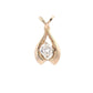 14K Amarillo y Blanco Colgante de Oro Diamante Solitario - 0.98ct - ipawnishop.com