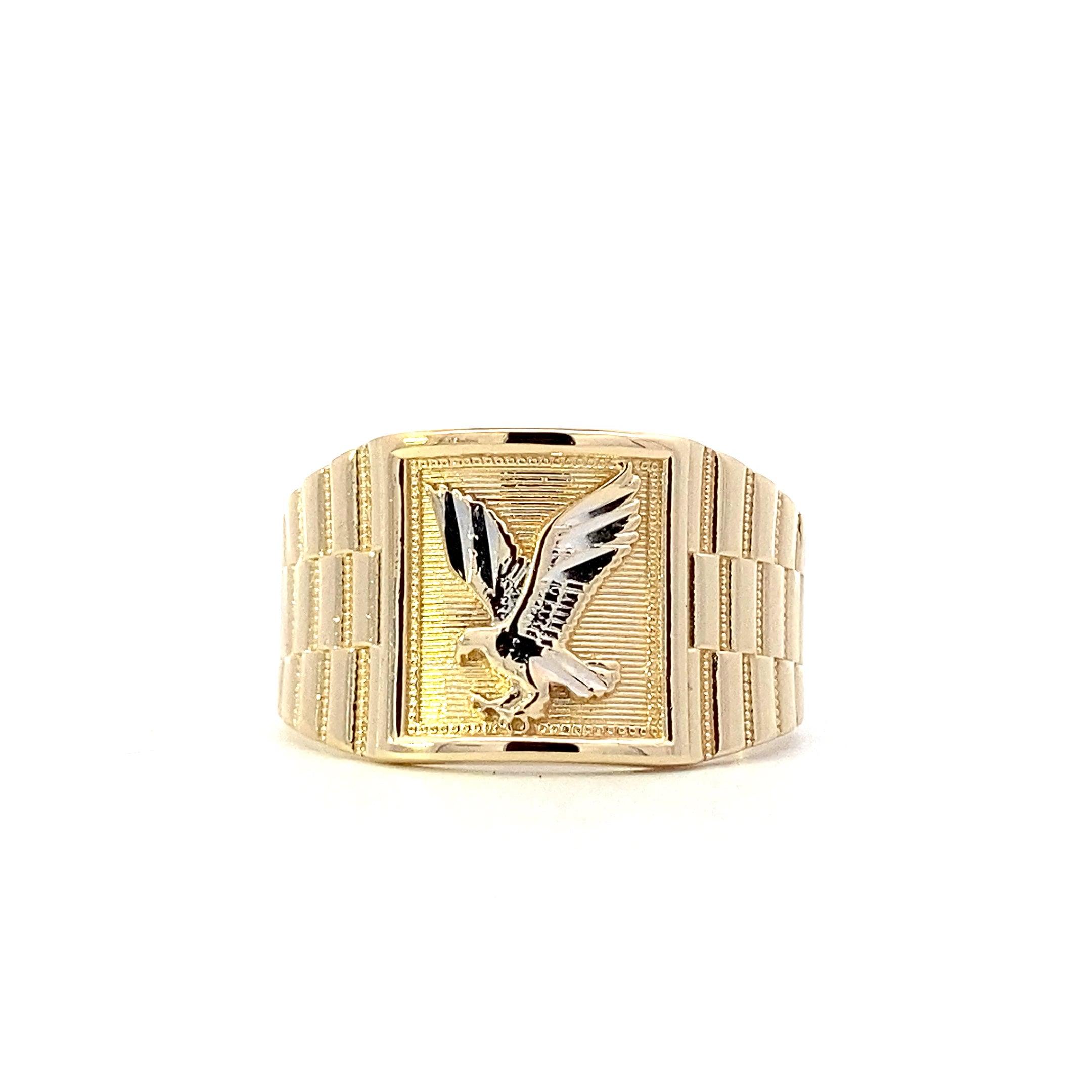 14K Yellow & White Gold Eagle Rolex Ring - ipawnishop.com