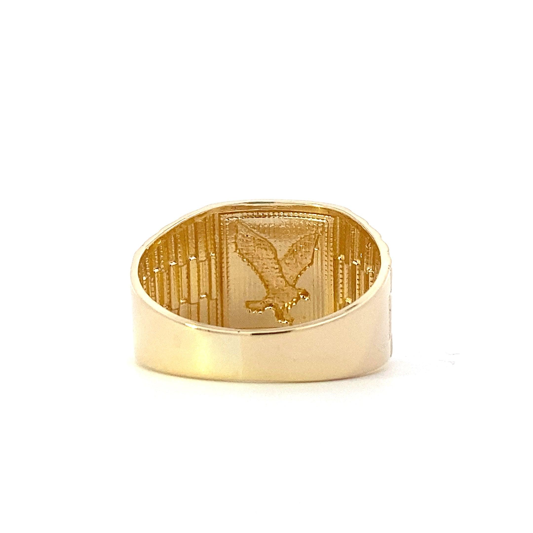 14K Yellow & White Gold Eagle Rolex Ring - ipawnishop.com