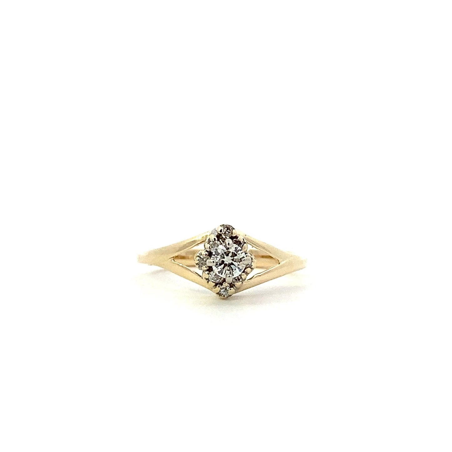 Anillo de Diamantes para Mujer en Oro Amarillo y Blanco de 14K - 0.26ct - ipawnishop.com