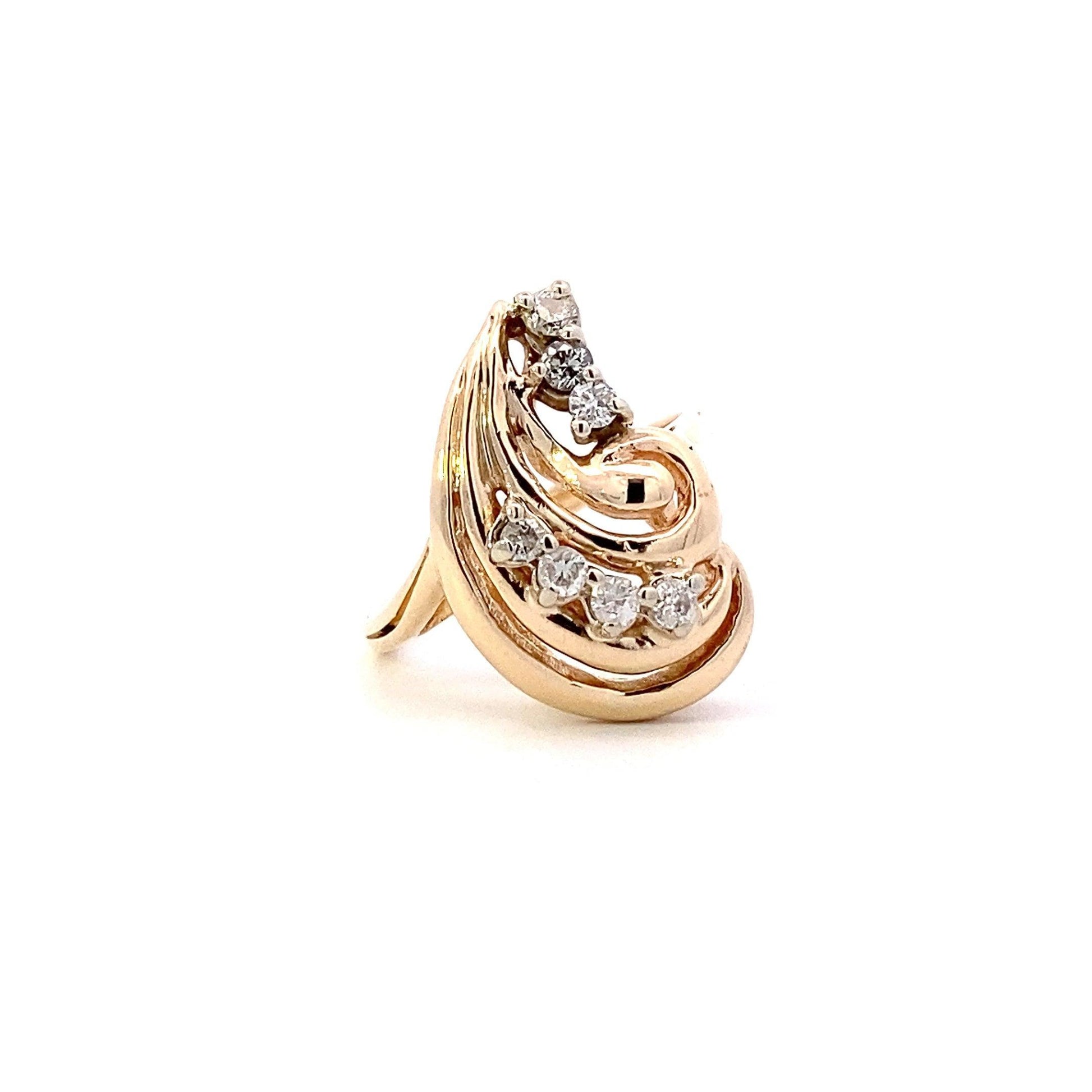 Anillo de Diamantes para Mujer en Oro Amarillo y Blanco de 14K - 0.29ct - ipawnishop.com