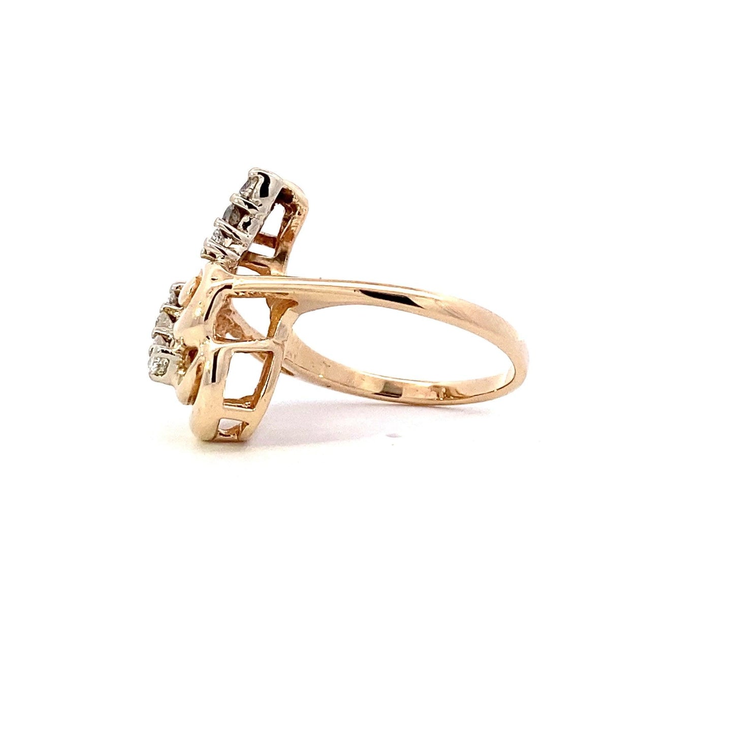 Anillo de Diamantes para Mujer en Oro Amarillo y Blanco de 14K - 0.29ct - ipawnishop.com