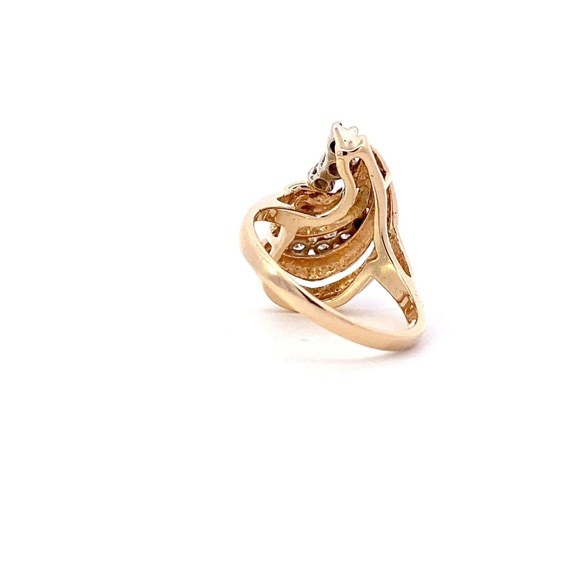 Anillo de Diamantes para Mujer en Oro Amarillo y Blanco de 14K - 0.29ct - ipawnishop.com