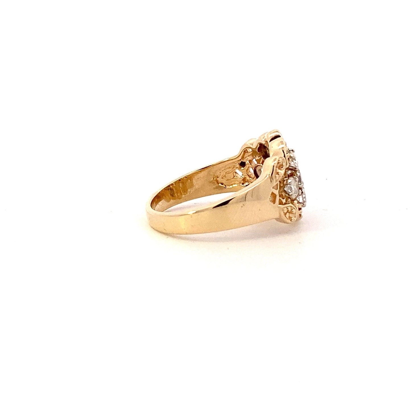 Anillo de Diamantes para Mujer en Oro Amarillo y Blanco de 14K - 0.49ct - ipawnishop.com