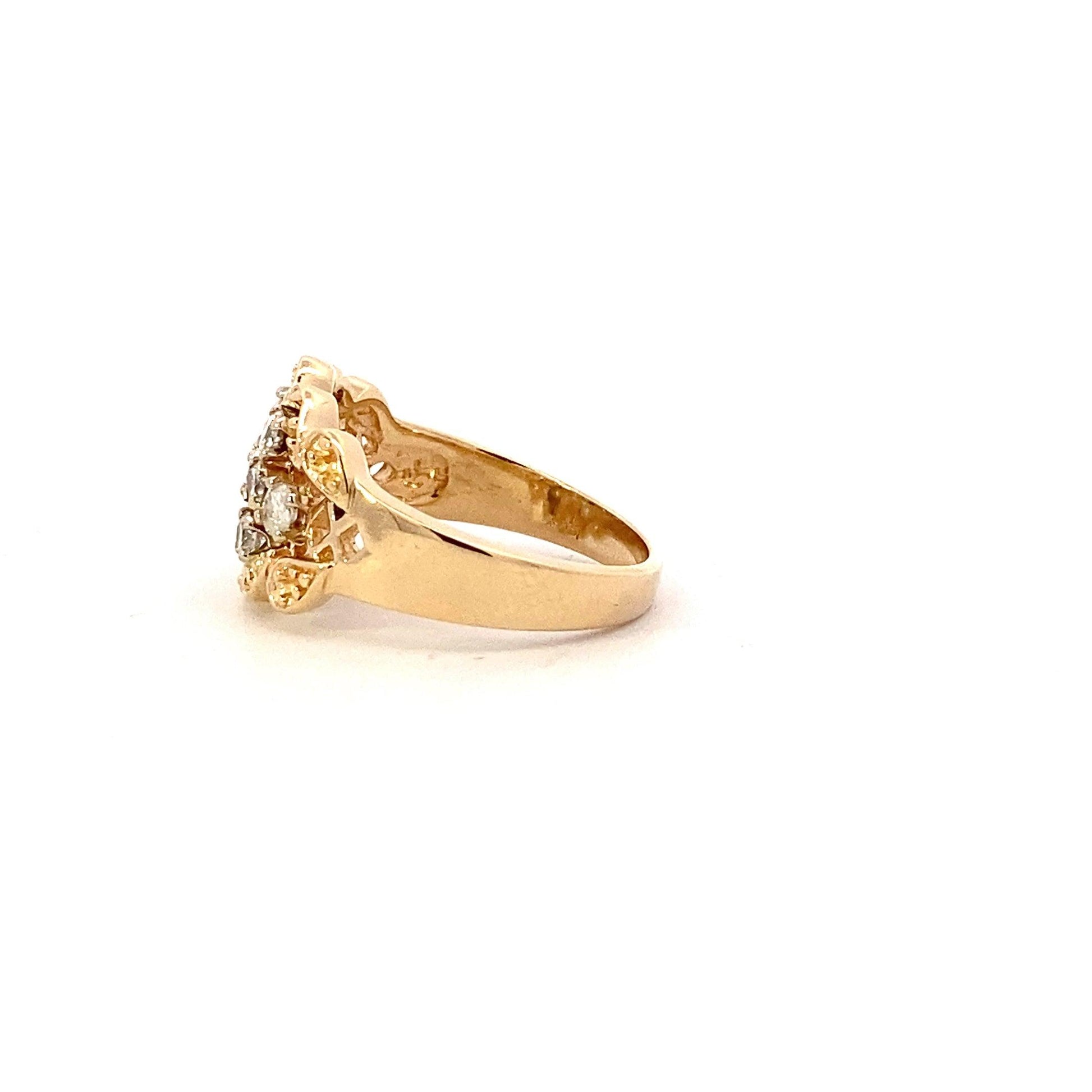 Anillo de Diamantes para Mujer en Oro Amarillo y Blanco de 14K - 0.49ct - ipawnishop.com