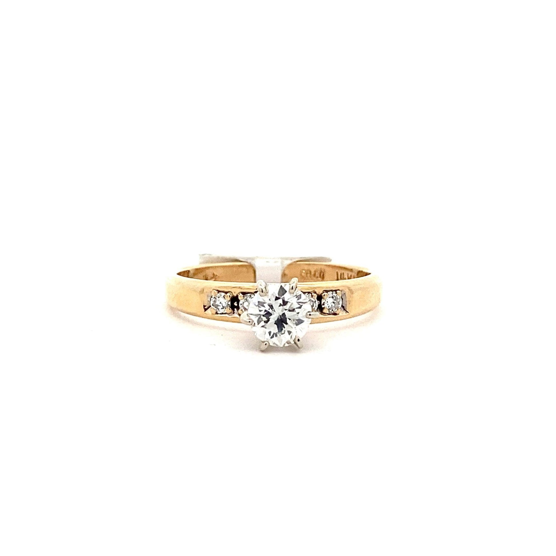 Anillo de Diamantes para Mujer en Oro Amarillo y Blanco de 14K - 0.57ct - ipawnishop.com