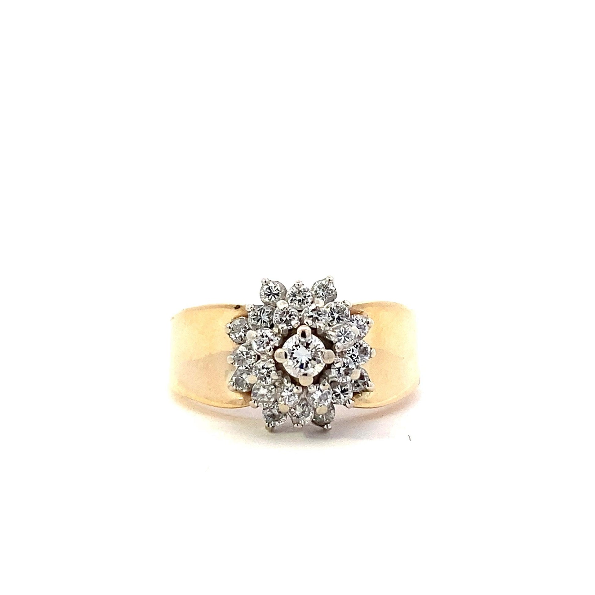 Anillo de Diamantes para Mujer en Oro Amarillo y Blanco de 14K - 0.72ct - ipawnishop.com