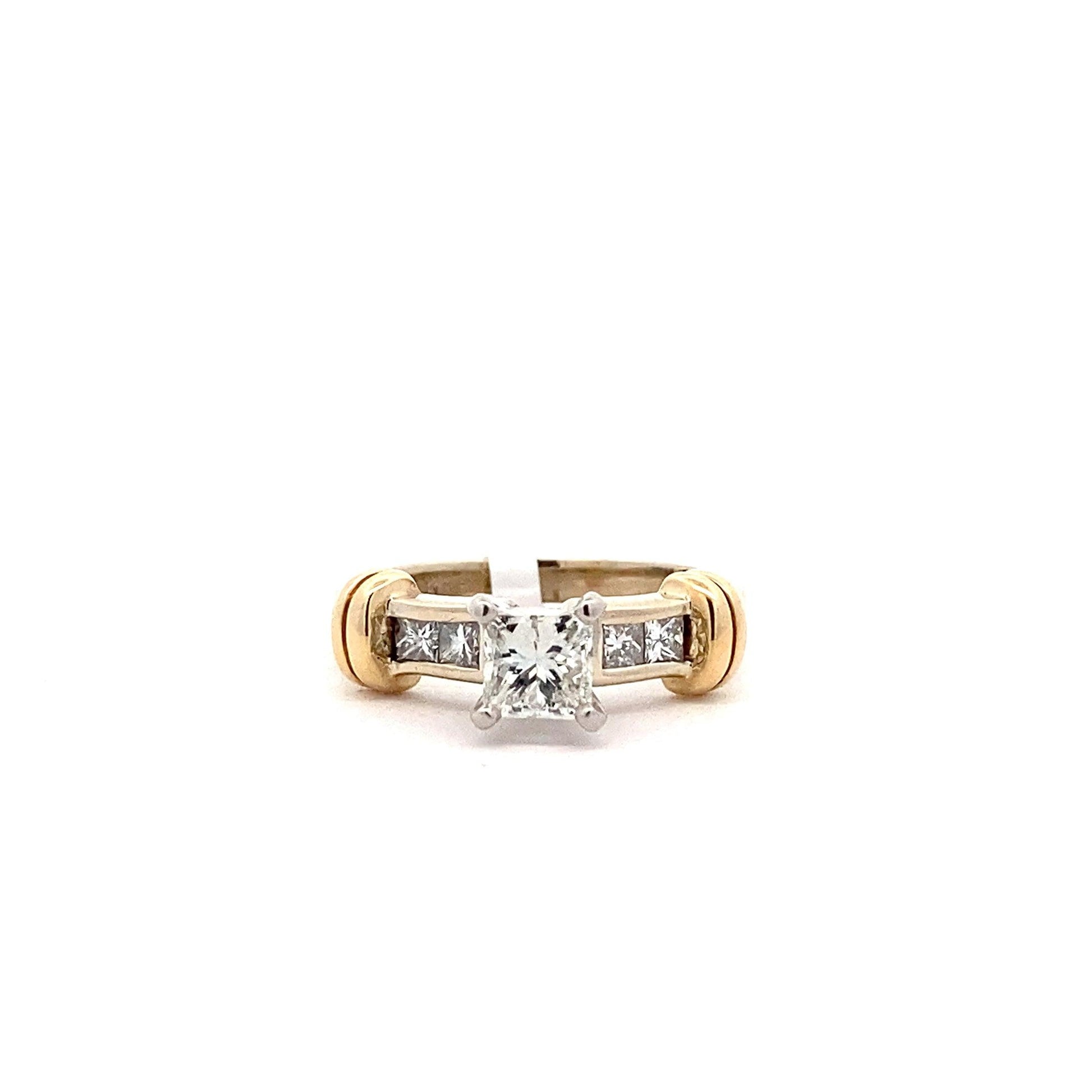 Anillo de Diamantes para Mujer en Oro Amarillo y Blanco de 14K - 0.89ct - ipawnishop.com