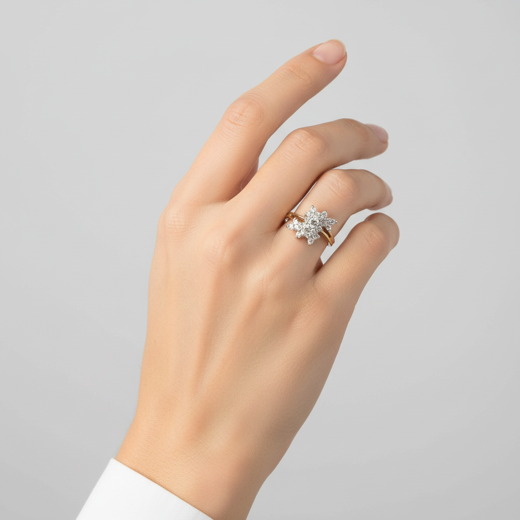 14K Yellow & White Gold Women's Diamond Ring - 0.92ct