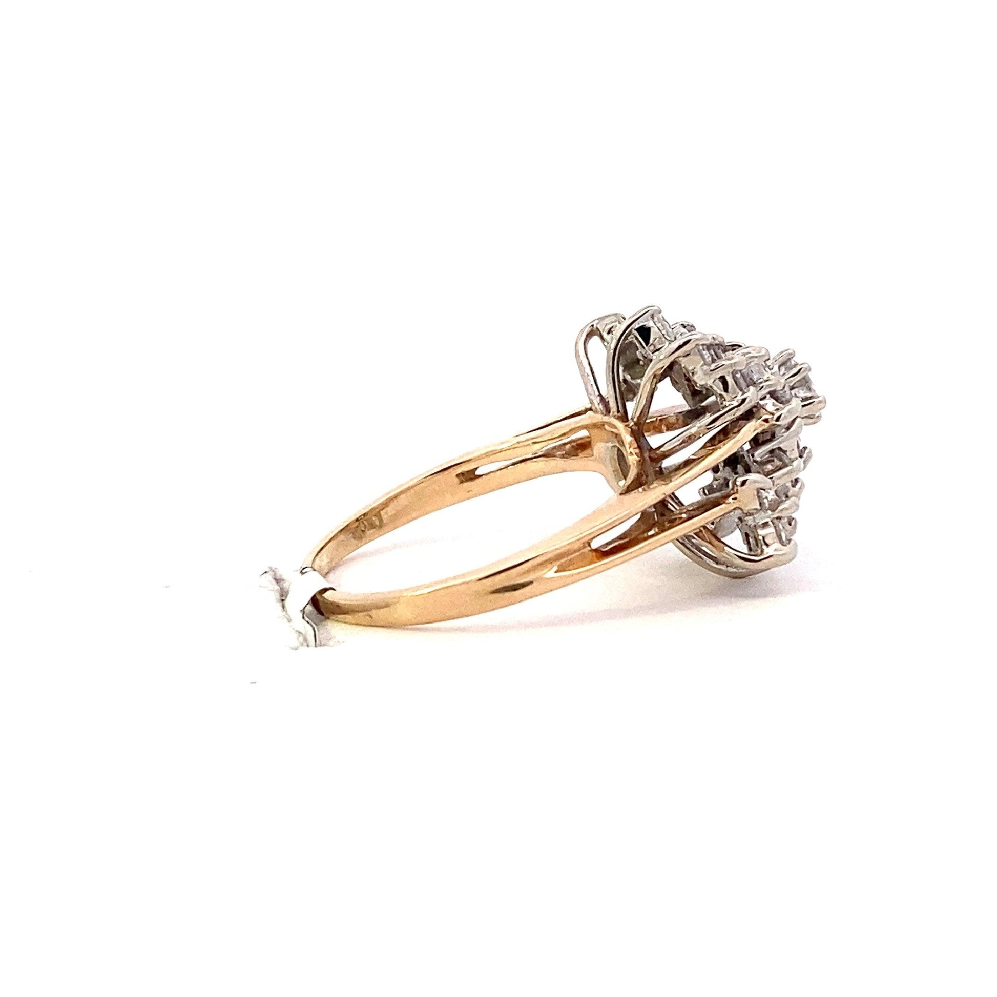 Anillo de Diamantes para Mujer en Oro Amarillo y Blanco de 14K - 0.92ct - ipawnishop.com