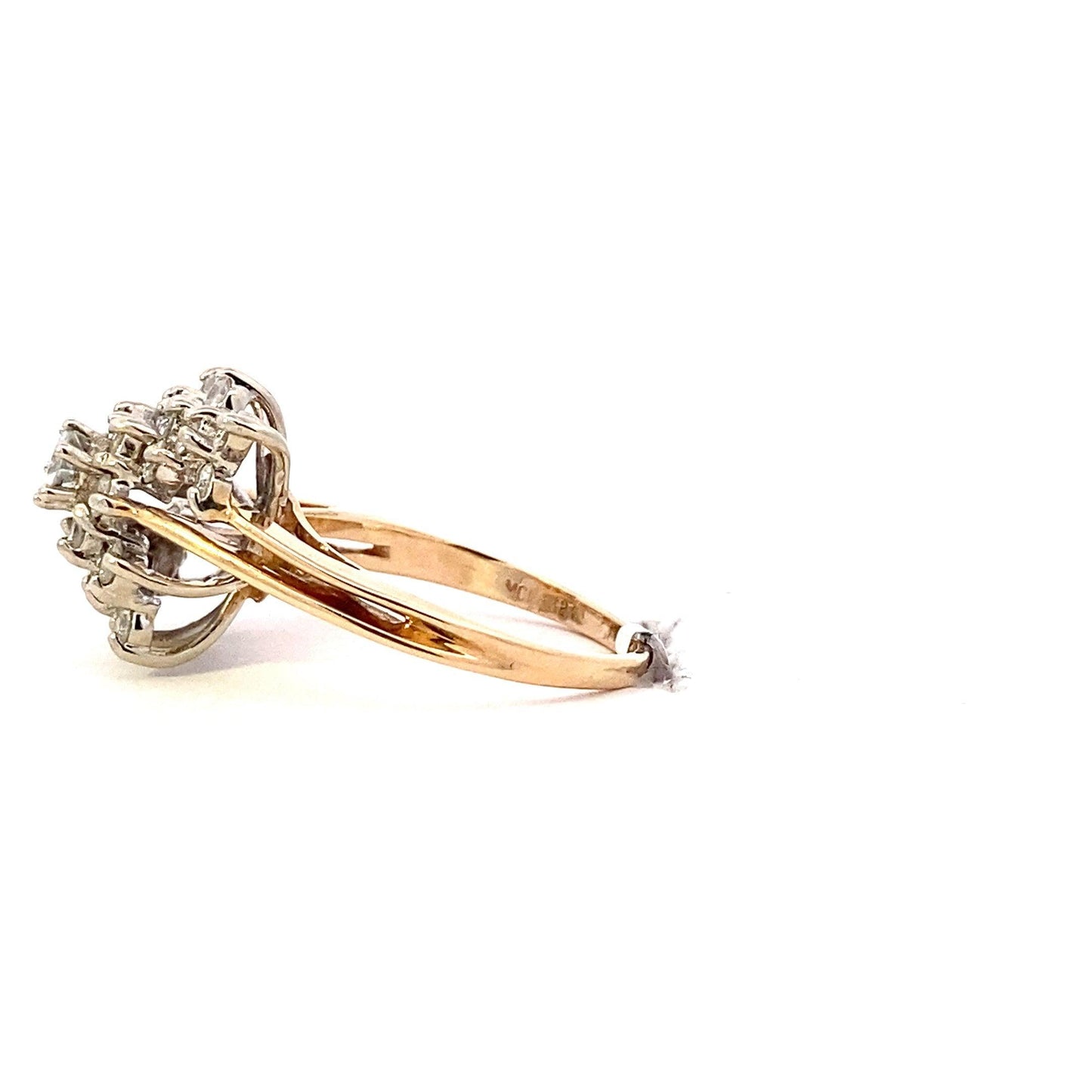 Anillo de Diamantes para Mujer en Oro Amarillo y Blanco de 14K - 0.92ct - ipawnishop.com