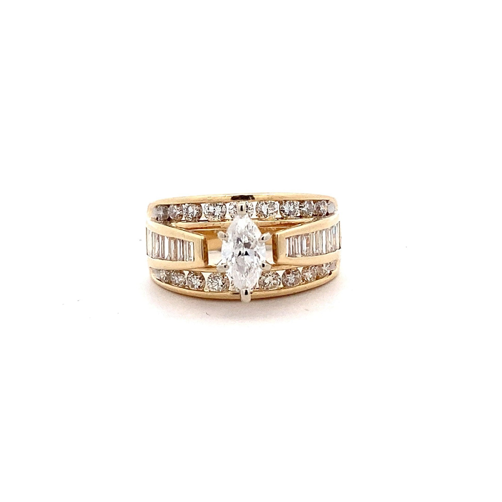 14K Yellow & White Gold Women's Diamond Ring - 1.87ct - ipawnishop.com