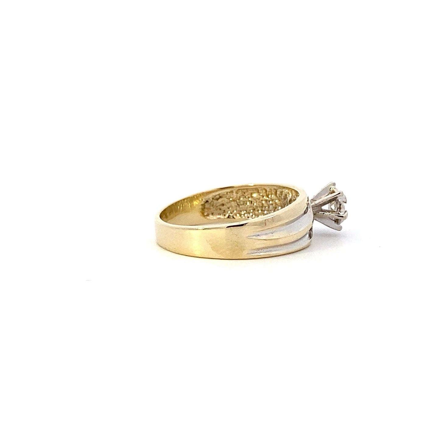 14K Yellow & White Gold Women's Diamond Solitaire Ring - 0.10ct - ipawnishop.com