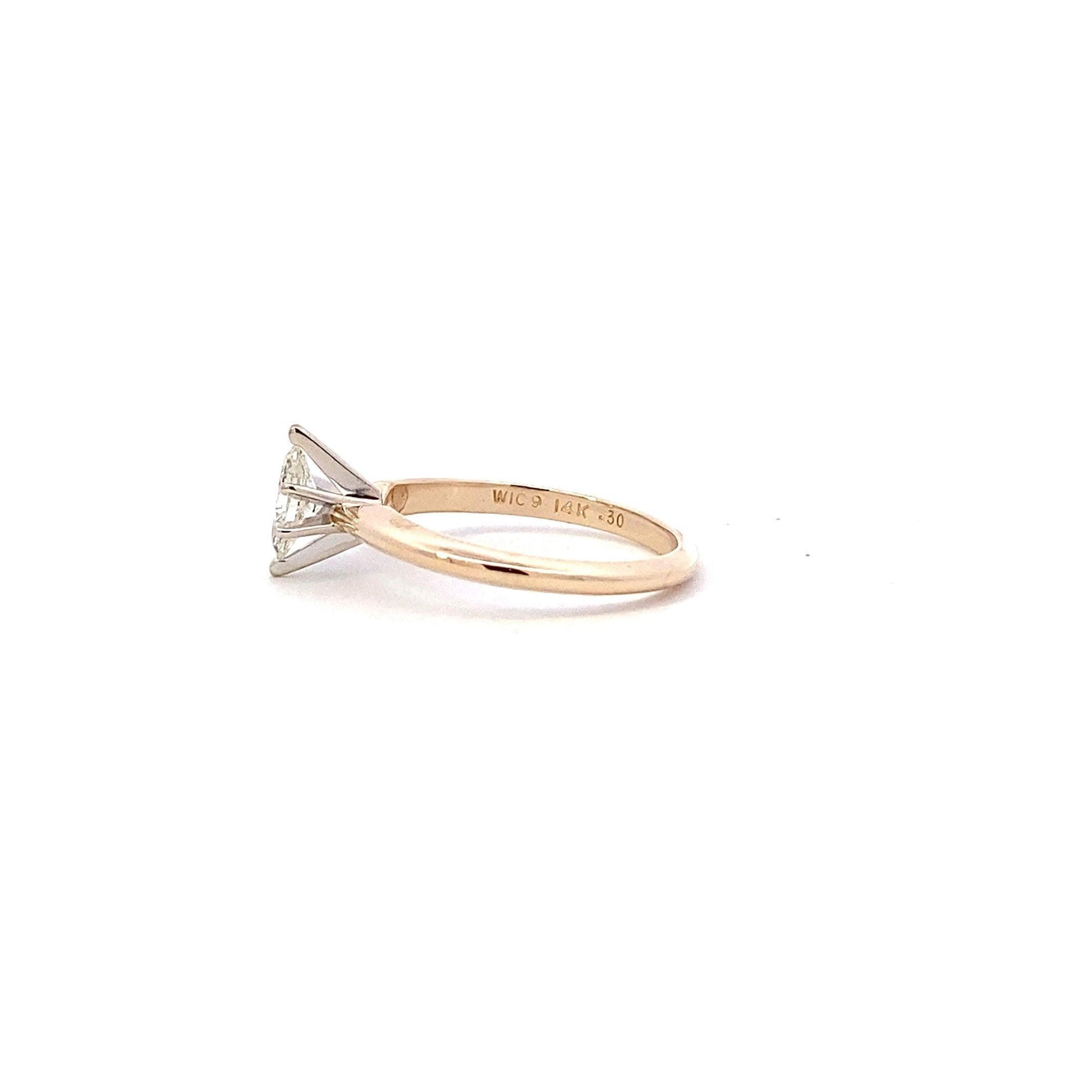 14K Yellow & White Gold Women's Diamond Solitaire Ring - 0.3ct - ipawnishop.com