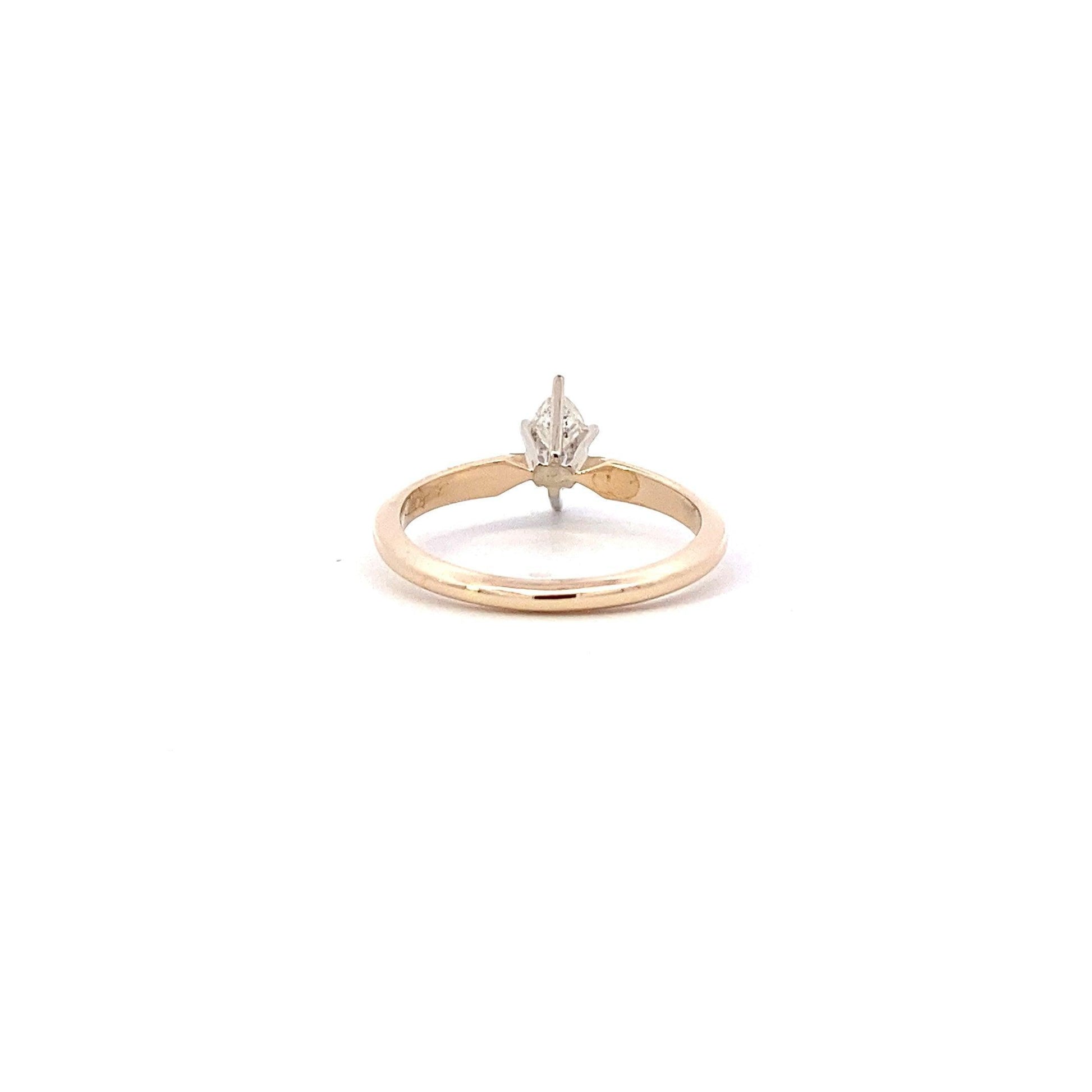 14K Yellow & White Gold Women's Diamond Solitaire Ring - 0.3ct - ipawnishop.com